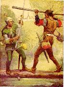 Louis Rhead Robin Hood and Little John oil painting artist